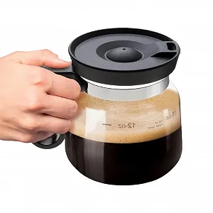 Стеклянная чашка для кофе 500 мл с ручкой и крышкой для офиса, улицы, дома, автомобиля, чая, стола, кемпинга - Фото 1