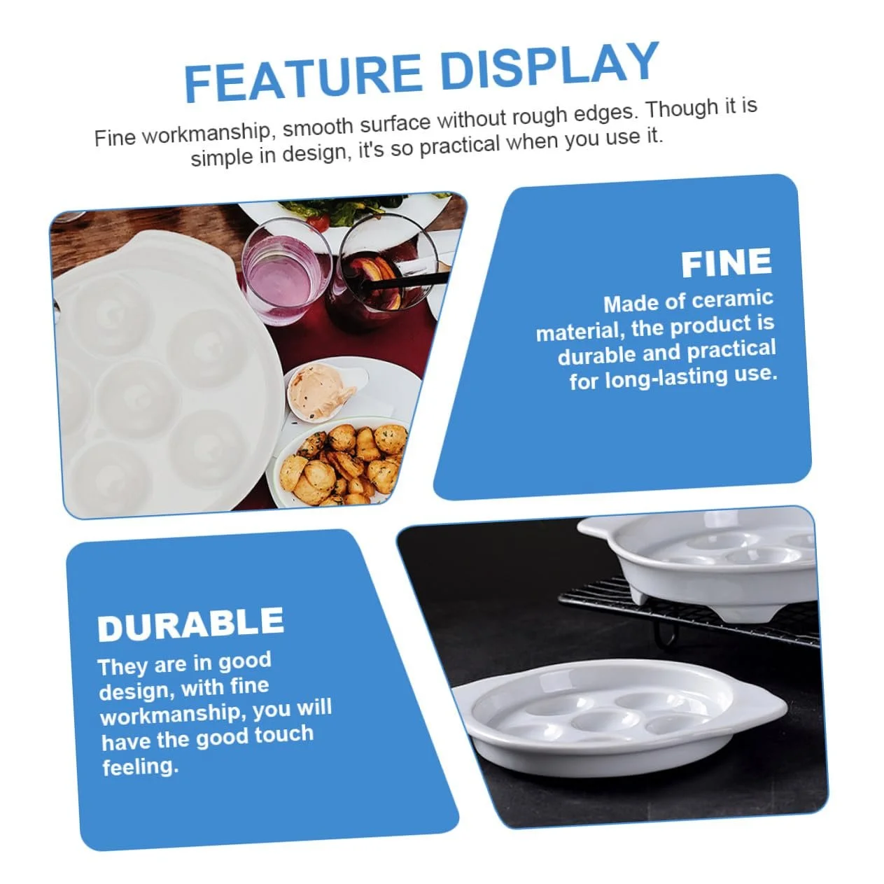 Формы для запекания улиток 2 шт керамические с ручками белые, фото №3 Формы для запекания улиток 2 шт керамические с ручками белые, фото №3