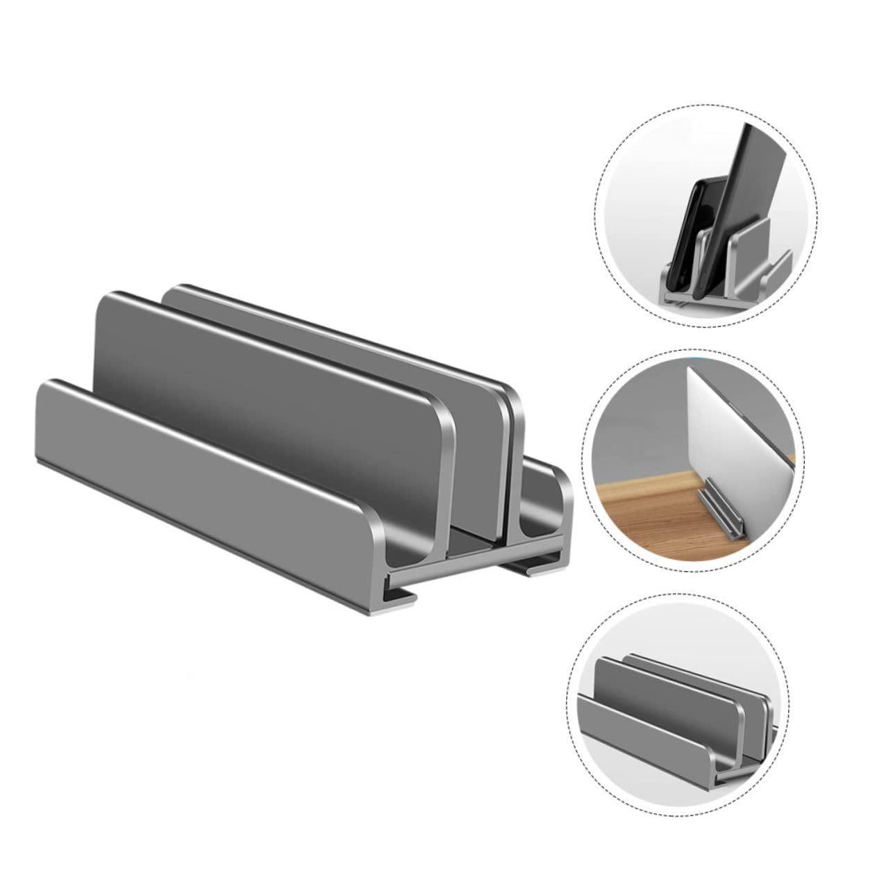 Регульована підставка для ноутбука Veemoon з вертикальним тримачем, ергономічна, компактна, сумісна з більшістю ноутбуків і планшетів, міцна, фото №6