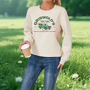 Женский Свитшот MLZHAN Griswold's Tree Farm, Теплый Осенний Зимний Рождественский Семейный Принт, Длинный Рукав synthetic.ua - Фото 1