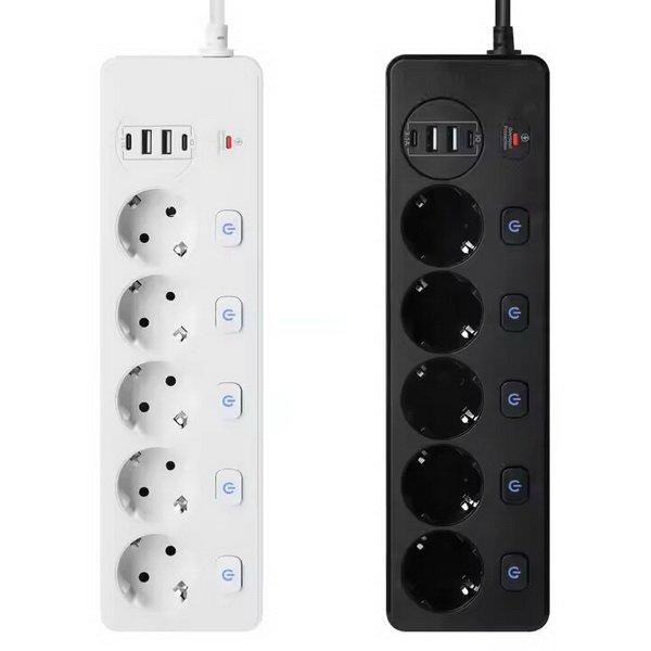 Мережевий фільтр живлення BKL 505 подовжувач 2м на 5 роз'ємів 2USB 2Type-C Port, фото №2