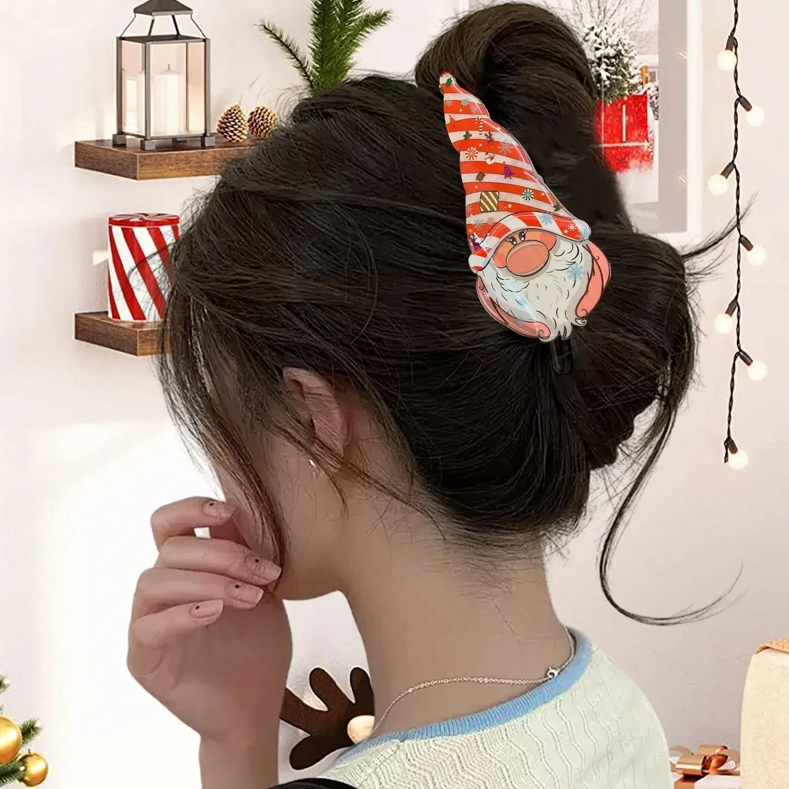 Заколка для волос Euyehn, рождественская, акрил, с рождественской тематикой, фото №2 Заколка для волос Euyehn, рождественская, акрил, с рождественской тематикой, фото №2