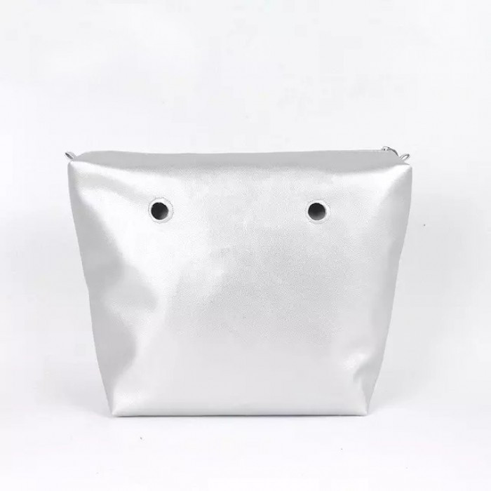 Качественная подкладка из Эко кожи для сумки mini серебренная, фото №1