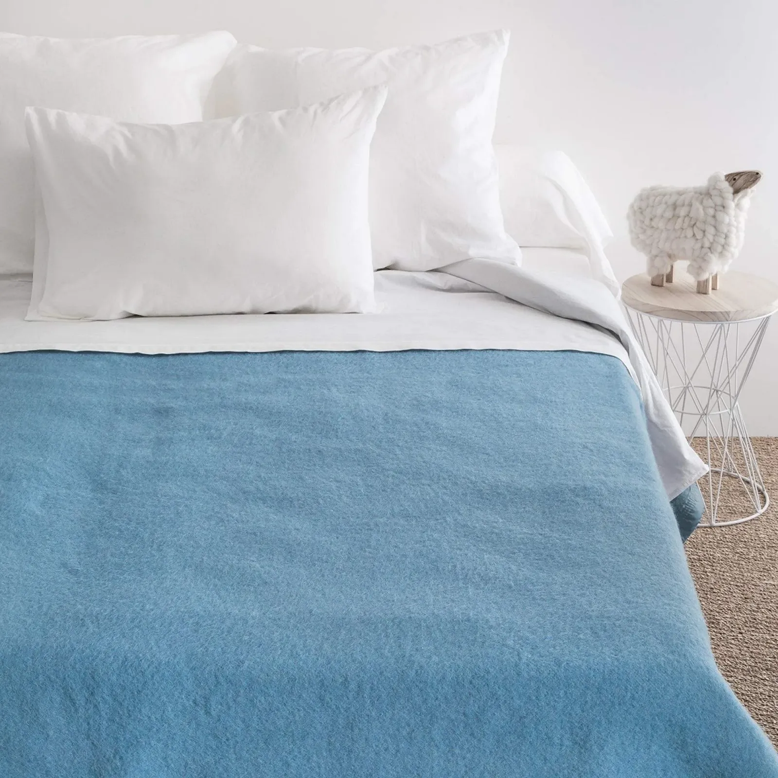 Одеяло Linnea из чистой новой шерсти 500gsm Volta Azure Blue 180 x 240 см, фото №3