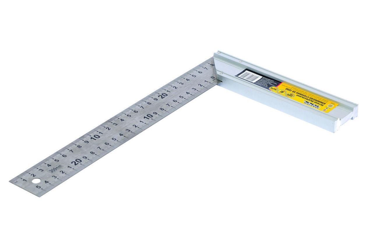 Угольник Mastertool 300 мм алюминий нержавеющаяя сталь, фото №2