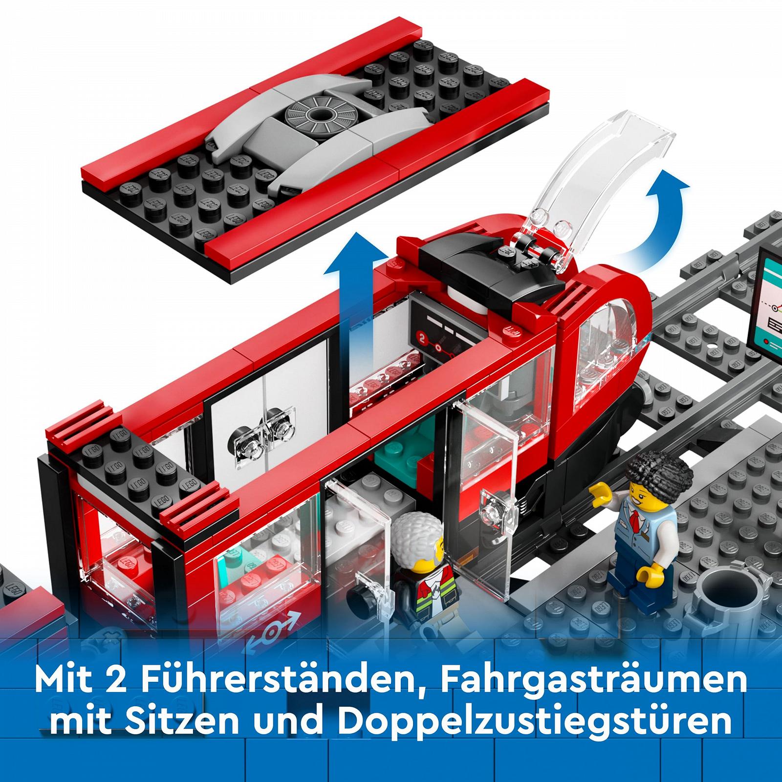 Конструктор Lego City 60423 Трамвай з зупинкою Lego трамвай з розширенням рейок Lego 60205 Lego потяг з зупинкою і рейки Lego City, фото №6