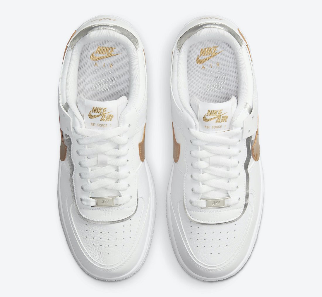 Кроссовки Nike Air Force 1 Low Shadow White Gold 39, фото №4
