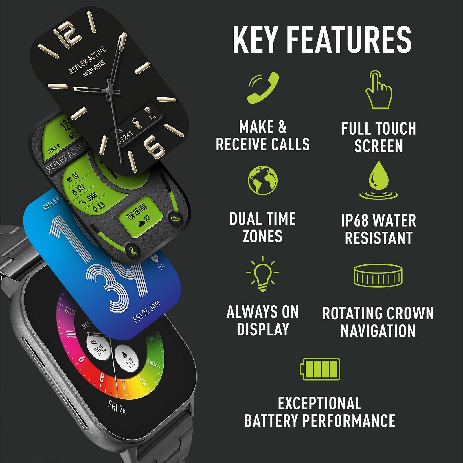 Смарт-годинник Reflex Active Series 29 AMOLED 5.2 см Сенсорний екран Монітор серцевого ритму Вимірювання кисню в крові IP68 Водонепроникний, фото №2