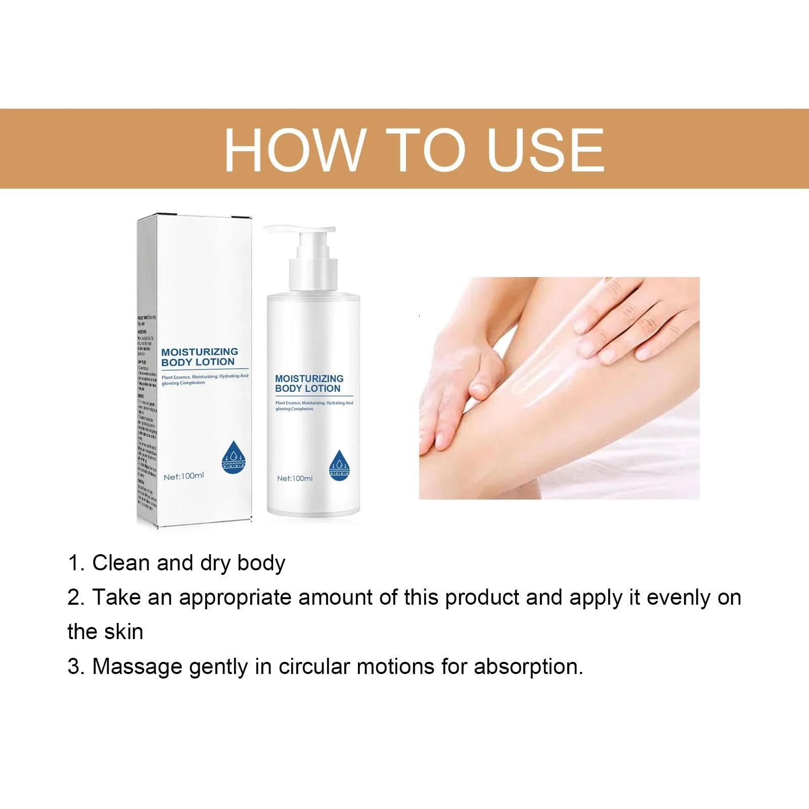 Лосьйон для тіла Зволожуючий, Освітлюючий для сяючої шкіри, Відбілюючий крем-паста для тіла для зволоженої шкіри, фото №5