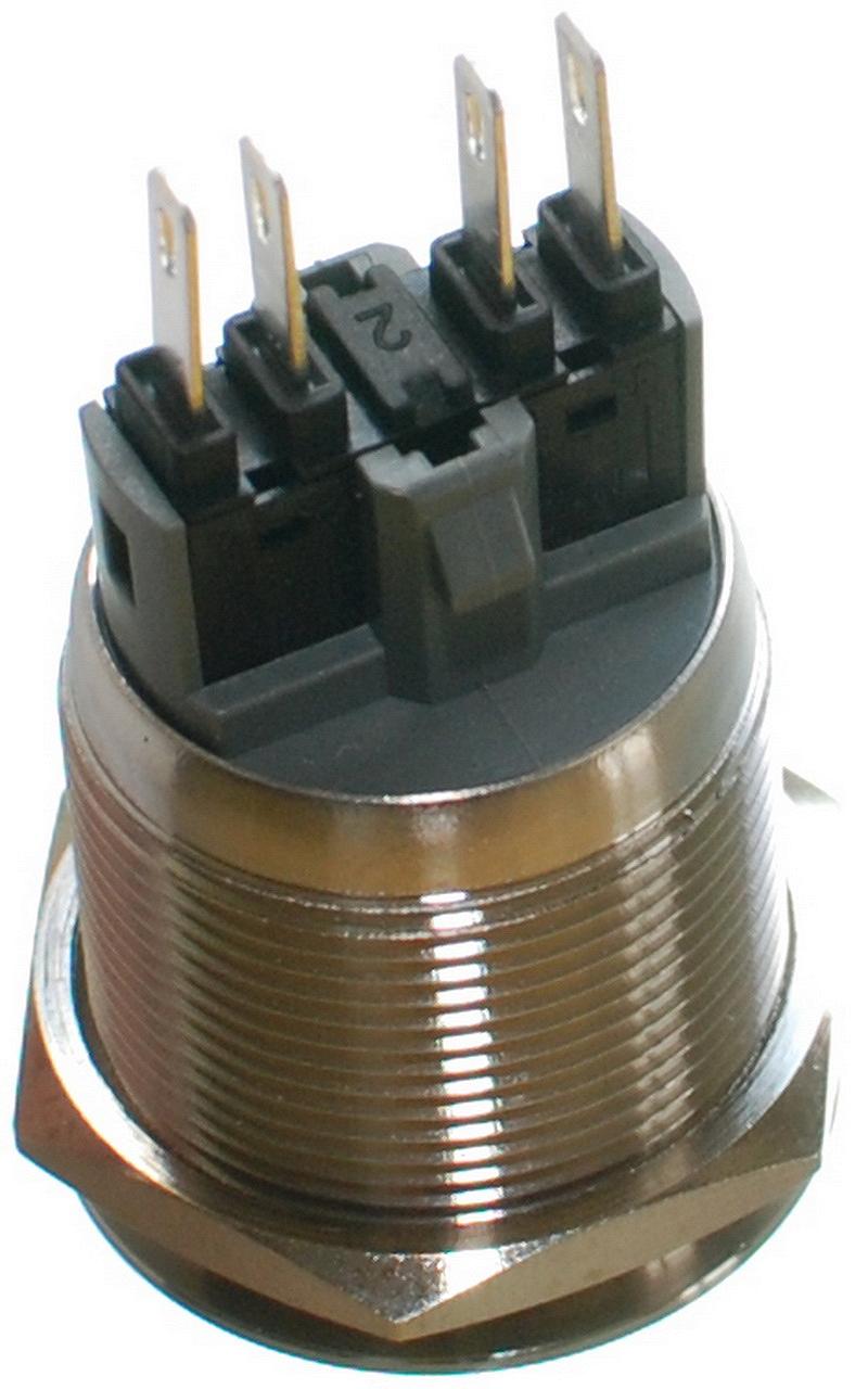 Кнопка антивандальна VJ Parts d25mm стрижка 22mm h35mm 4 контакту, фото №2