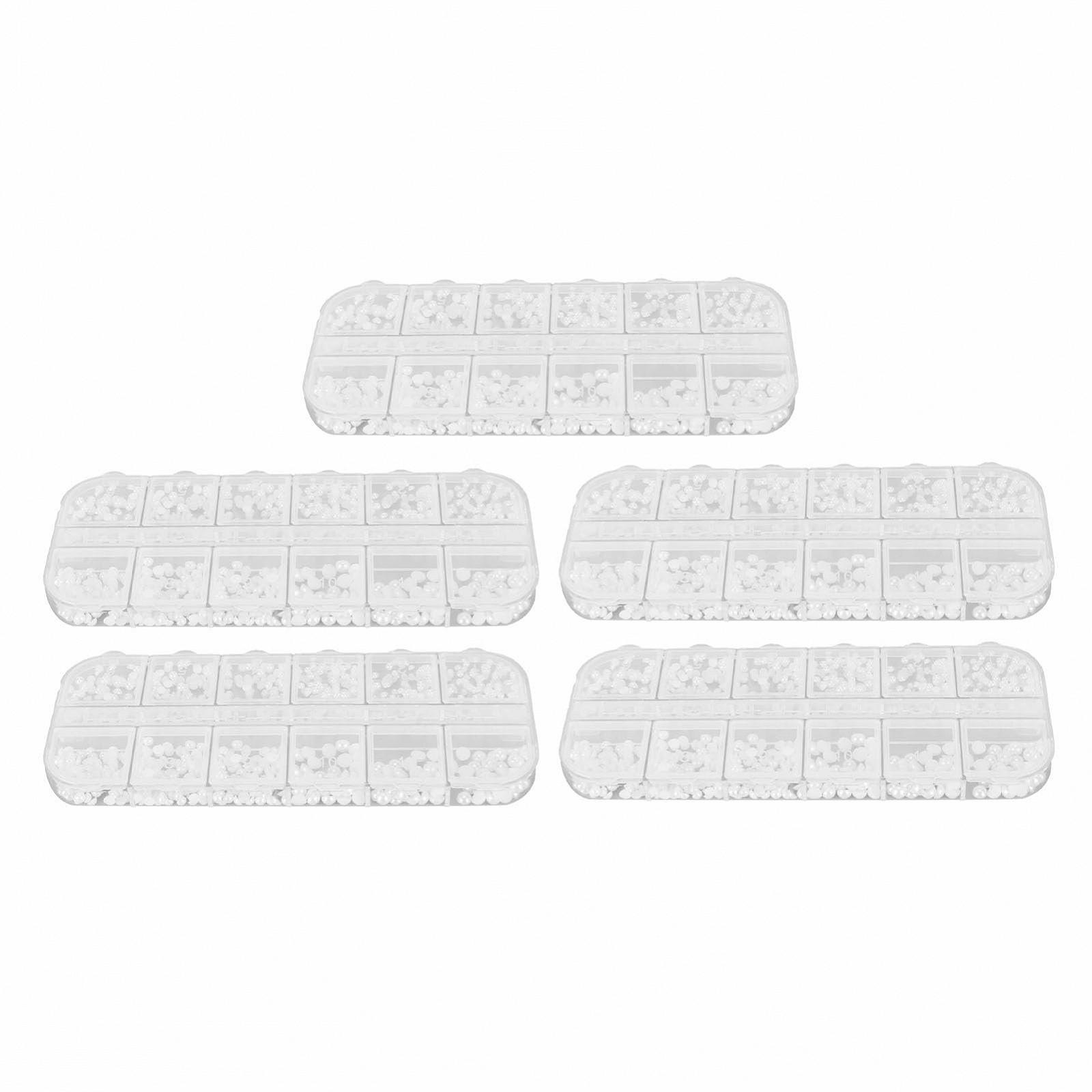 Блестки Набор жемчужин с плоской задней частью Полукруглые жемчужины для домашнего DIY и профессионального дизайна ногтей Макияж лица и поделки 5 коробок Жемчужины для ногтей, 2 мм 2,5 мм 3 мм 4 мм, фото №8