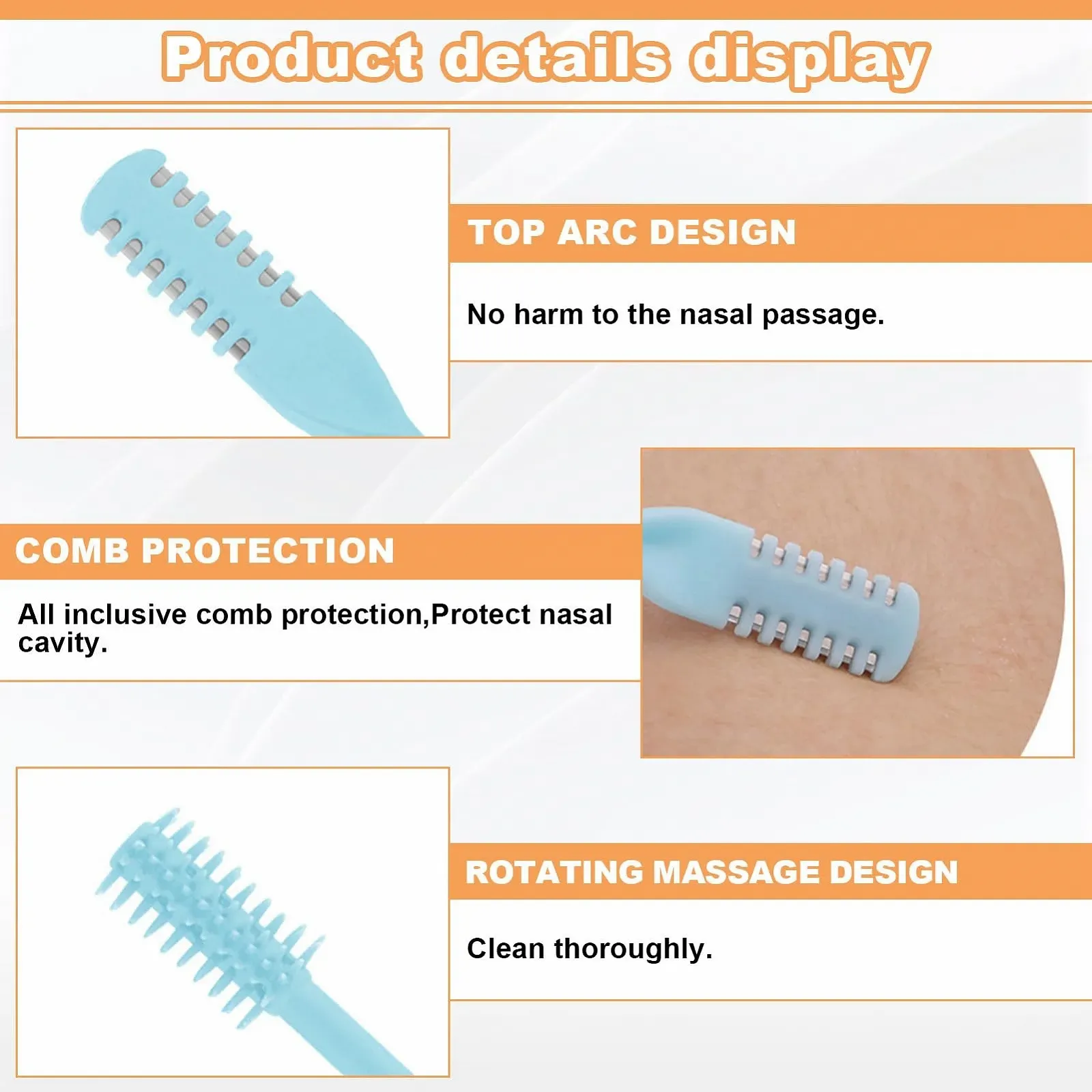 Тример Hengrongshen Nose Hair Double Head 2-in-1 5 кольорів 360°, фото №5