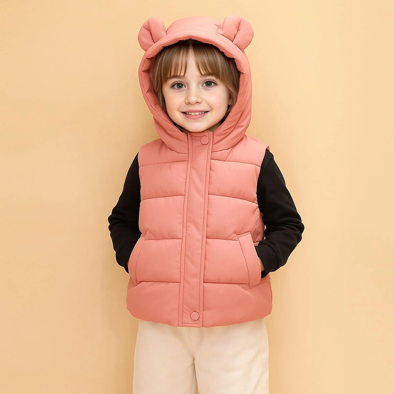 Жилет JiAmy Дитячий зимовий, Дитяча куртка з капюшоном і безрукавкою, фото №2