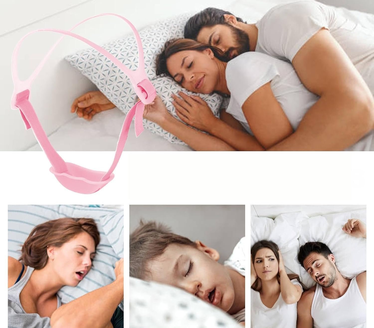 Ремінець на підборіддя проти хропіння Еластичний для корекції дихання ротом Тримає рот закритим, фото №5