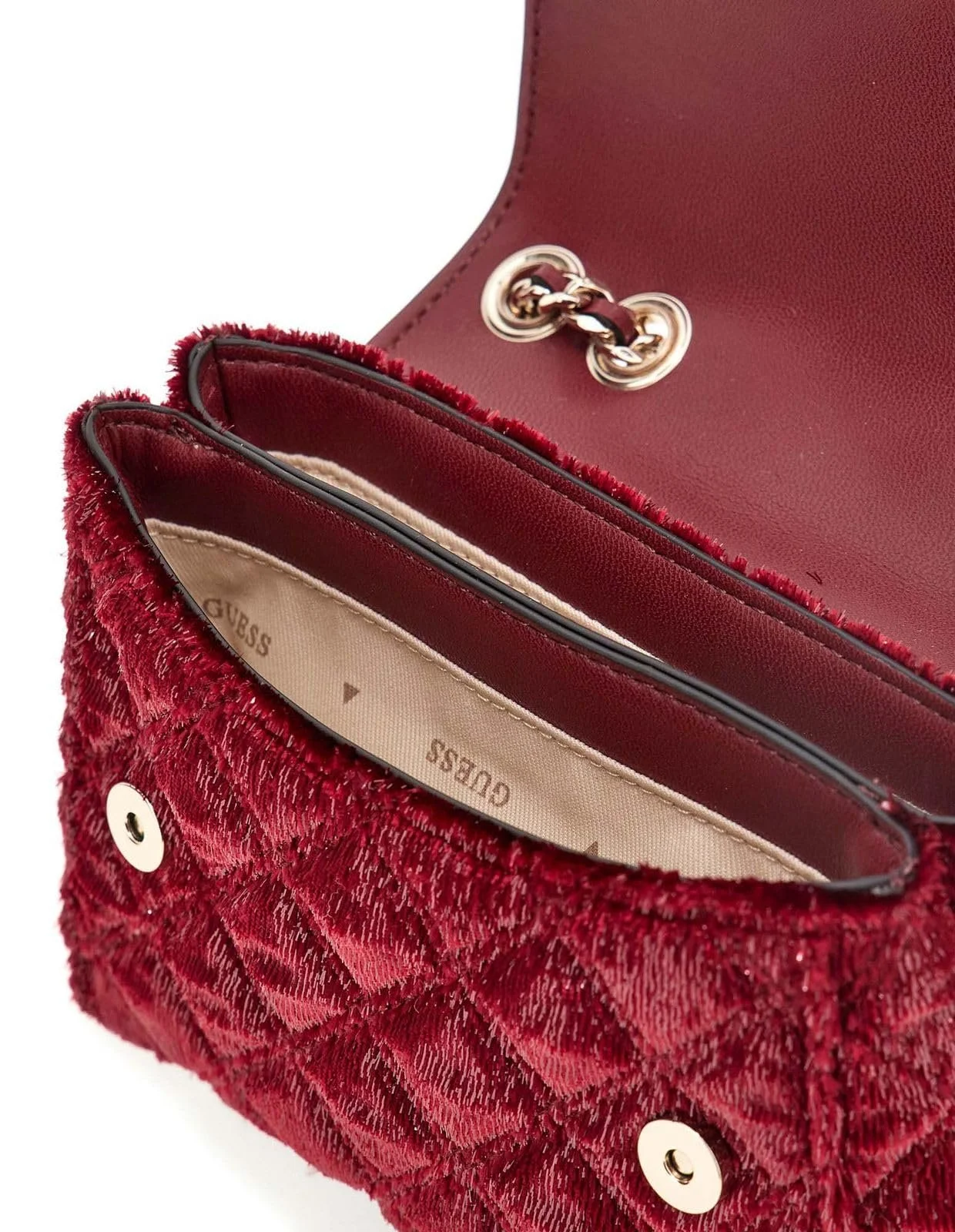 Сумка GUESS Giully Mini 2 Compartment Convertible Flap XS Claret, фото №4