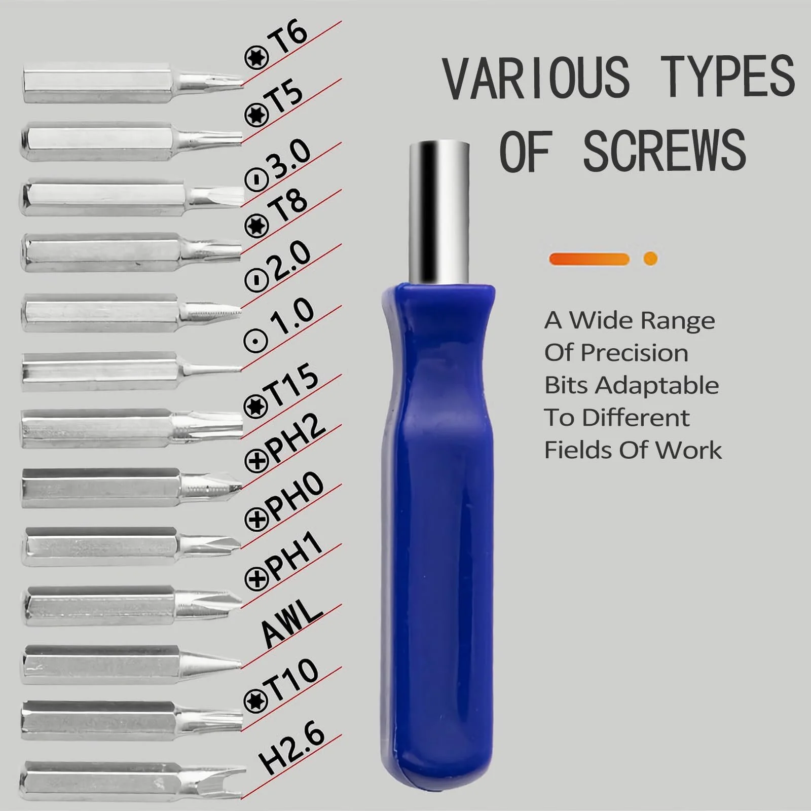 Набор отверток 16-Piece Torx Mini Multi Precision Mechanic Tool Phillips Single-Handed Multi, фото №3