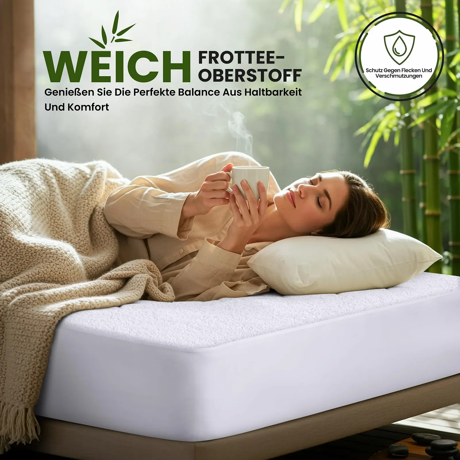 Наматрацник Utopia Bedding 90 x 200 x 30 см Водонепроникний, Віскоза, Oeko-Tex Certified, Чохол на матрац, дихаючий, з еластичною гумкою по всьому периметру, фото №4