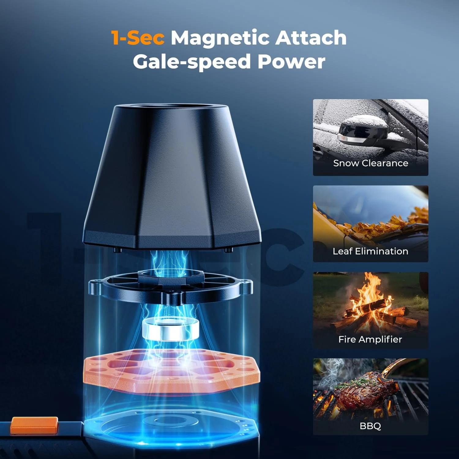 Електрична повітродувка K&F Concept 150,000 RPM з насадками, фото №2