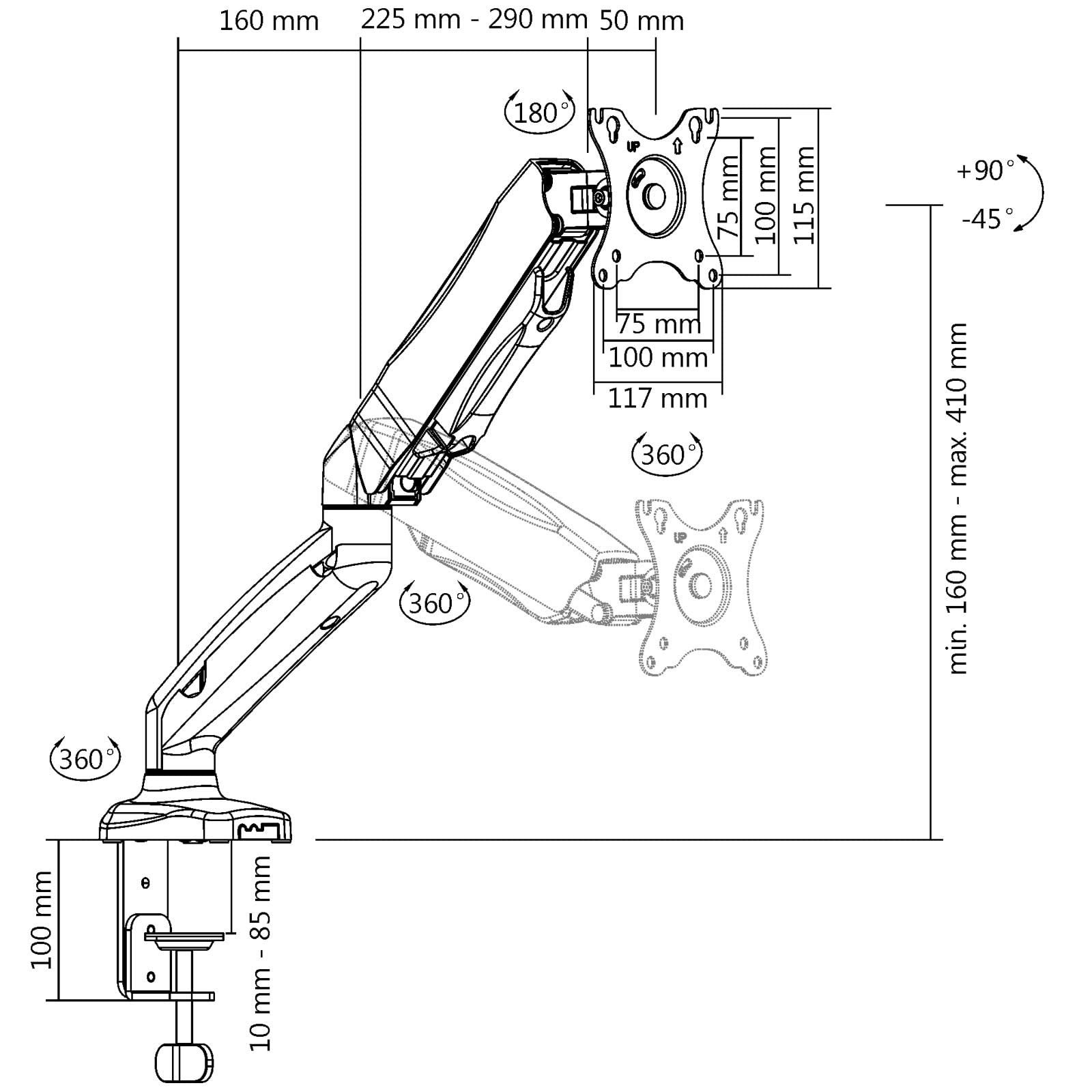 Столик для ноутбука Drall LT12-IP3B с адаптерной пластиной, фото №7 Столик для ноутбука Drall LT12-IP3B с адаптерной пластиной, фото №7
