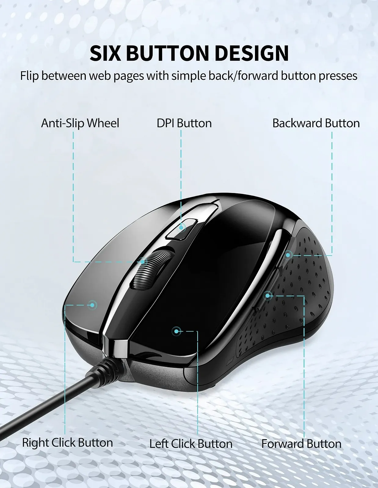 Миша дротова TeckNet Pro S2 USB, 6 кнопок, до 2000 dpi, фото №3