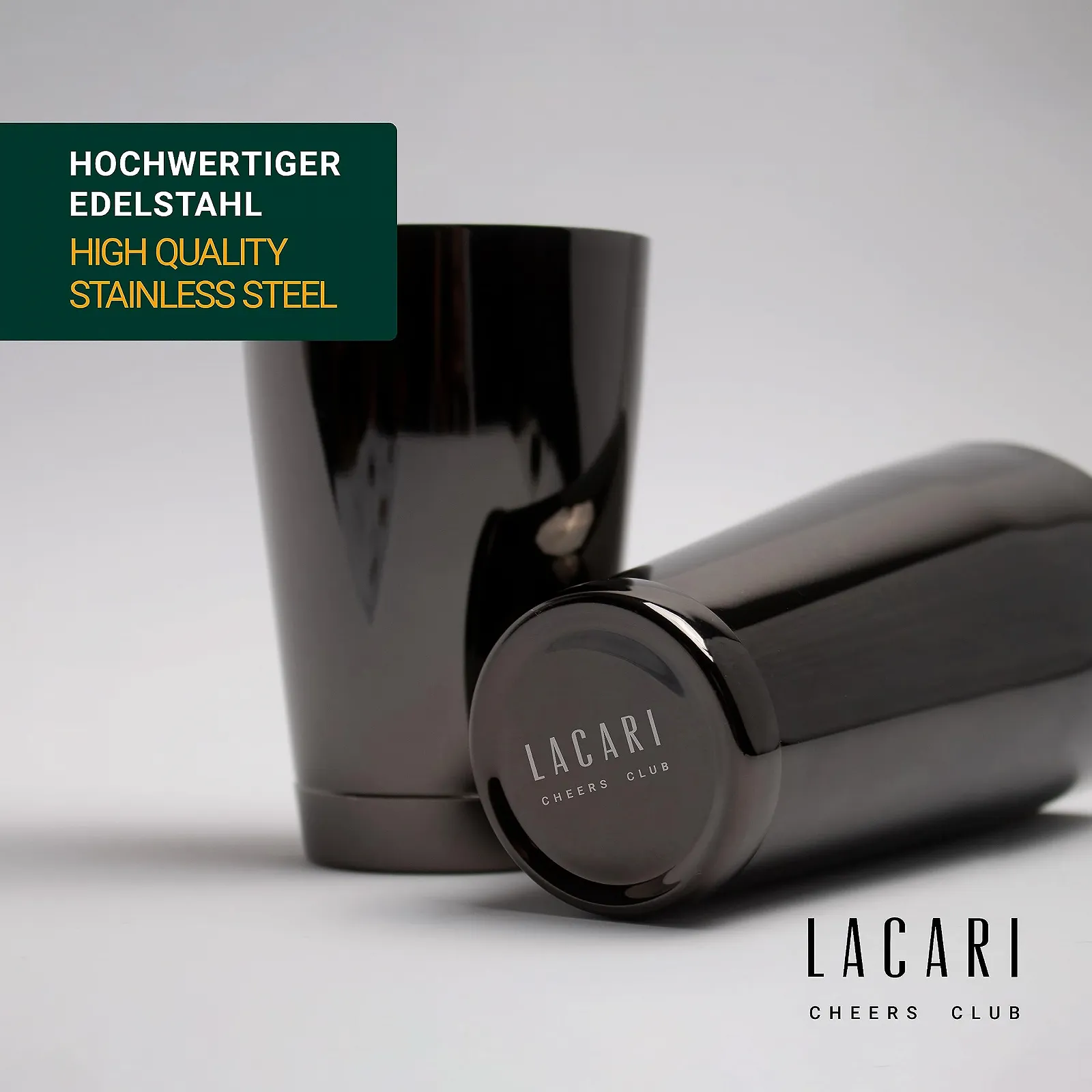 Бостонский Шейкер Lacari Original из нержавеющей стали, Черный, фото №4