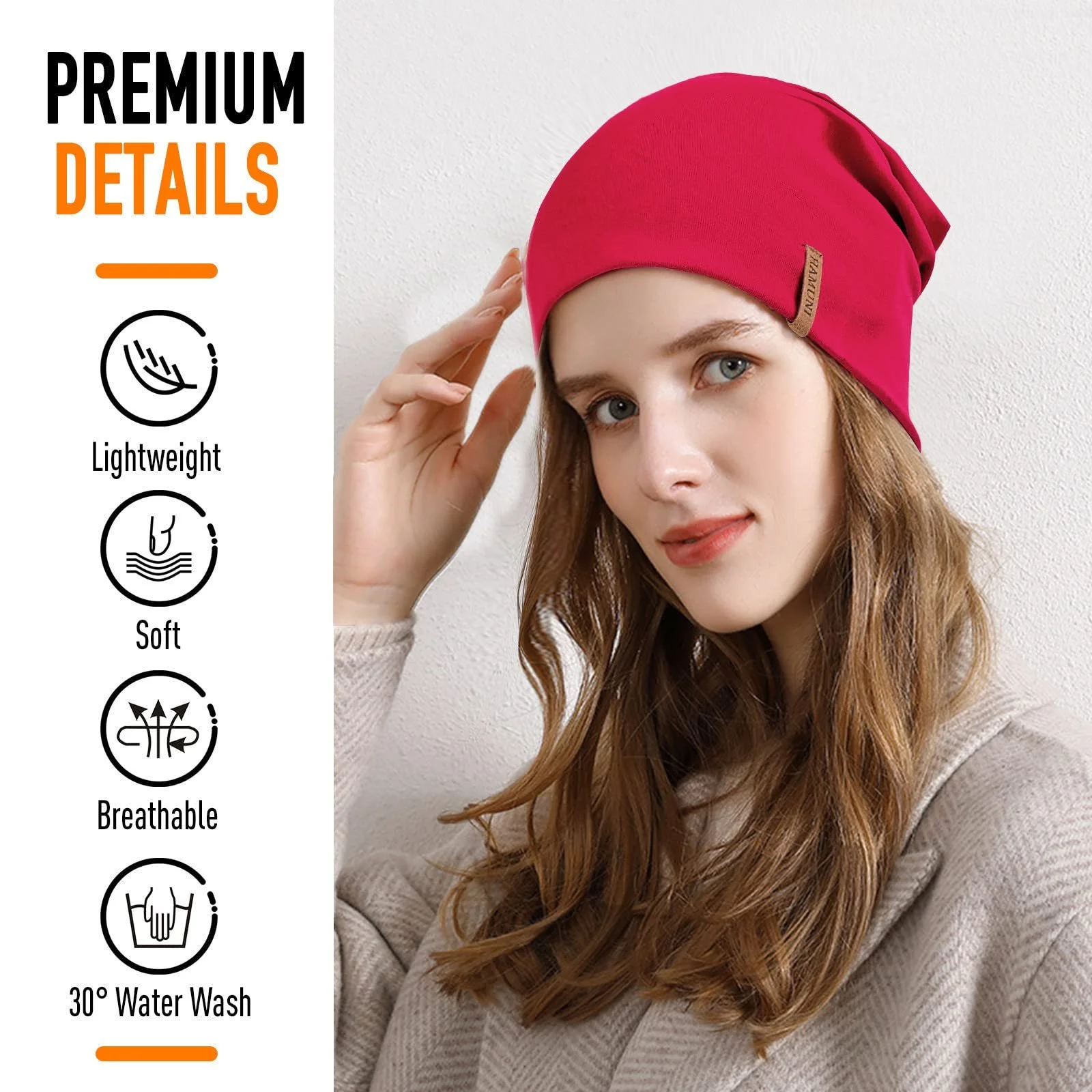 Шапка-бини Slouch, Мягкая хлопковая, фото №2 Шапка-бини Slouch, Мягкая хлопковая, фото №2