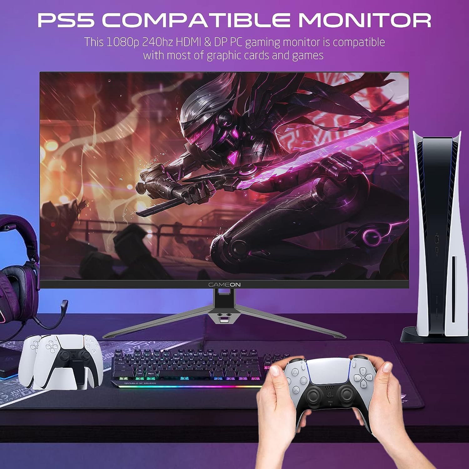 Монитор GAMEON GOP27FHD240VA 27 дюймов FHD VA 240Hz черный, фото №6