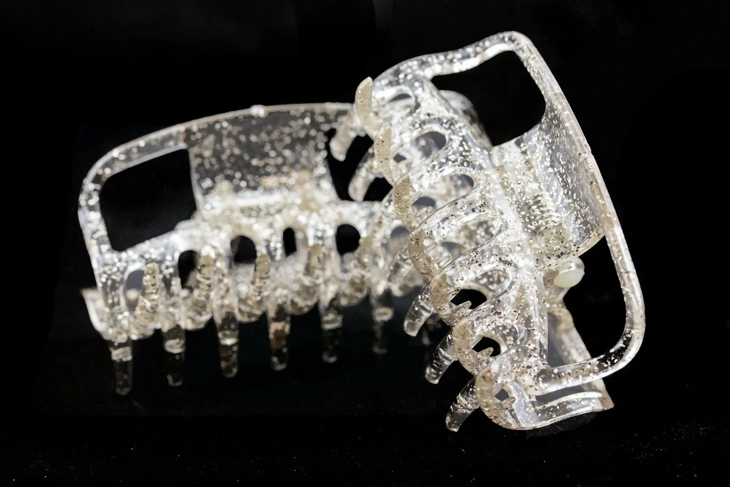 Заколка для волосся Welovebeads Кристал 6 см, срібні блискітки, фото №3