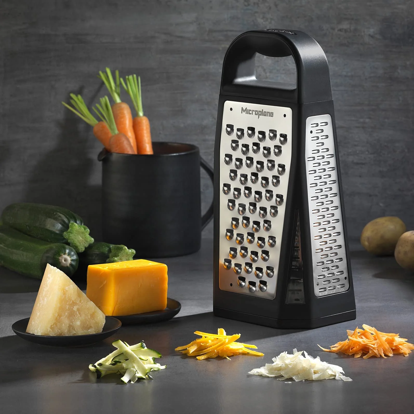 Терка MICROPLANE Specialty Series 5-в-1 Tower 34019 4-стороння леза з нержавіючої сталі, фото №6