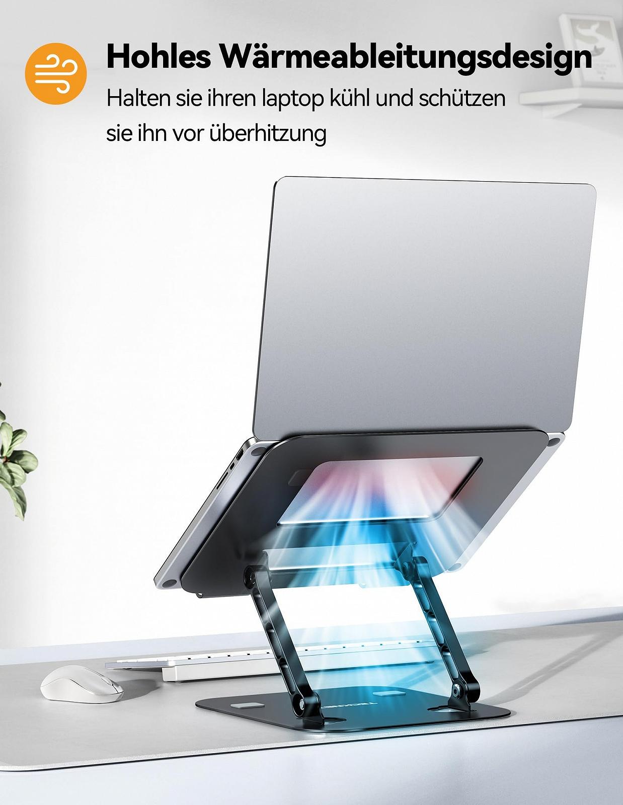 Подставка для ноутбука TECKNET Регулируемая по высоте и вращающаяся, Эргономичная подставка для ноутбука, Подставка для ноутбука Черный, фото №3 Подставка для ноутбука TECKNET Регулируемая по высоте и вращающаяся, Эргономичная подставка для ноутбука, Подставка для ноутбука Черный, фото №3