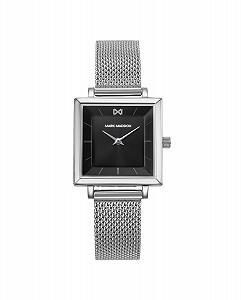 Женские часы Mark Maddox MM1027-57, квадратные, стальной миланский сетчатый браслет, черный циферблат, серебристый, серебристый - Фото 1