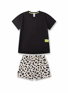 Пижама Sanetta для девочек короткая Чёрный - Фото 1