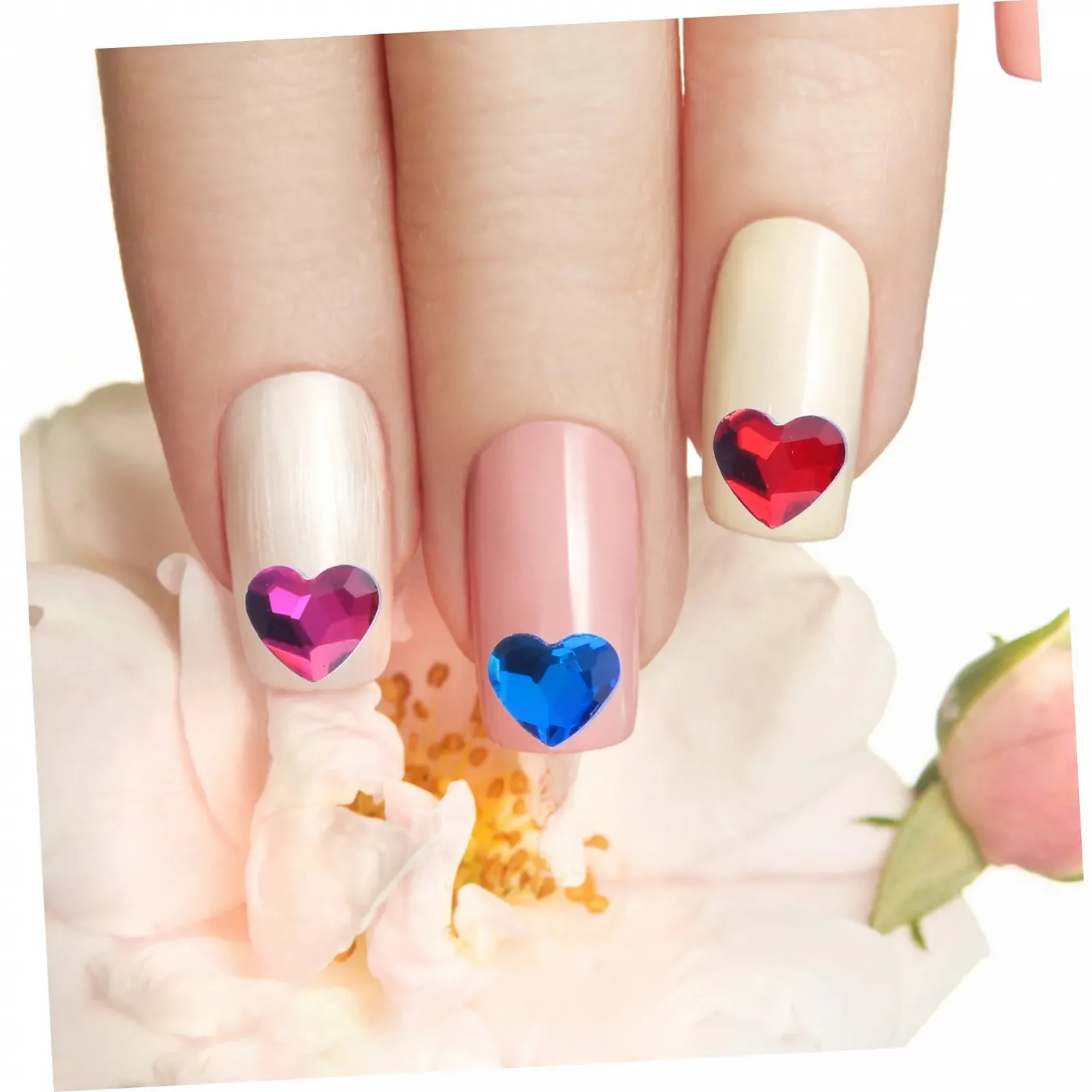 Украшения для ногтей Стразы в форме сердца Healvian, 100 шт., фото №5