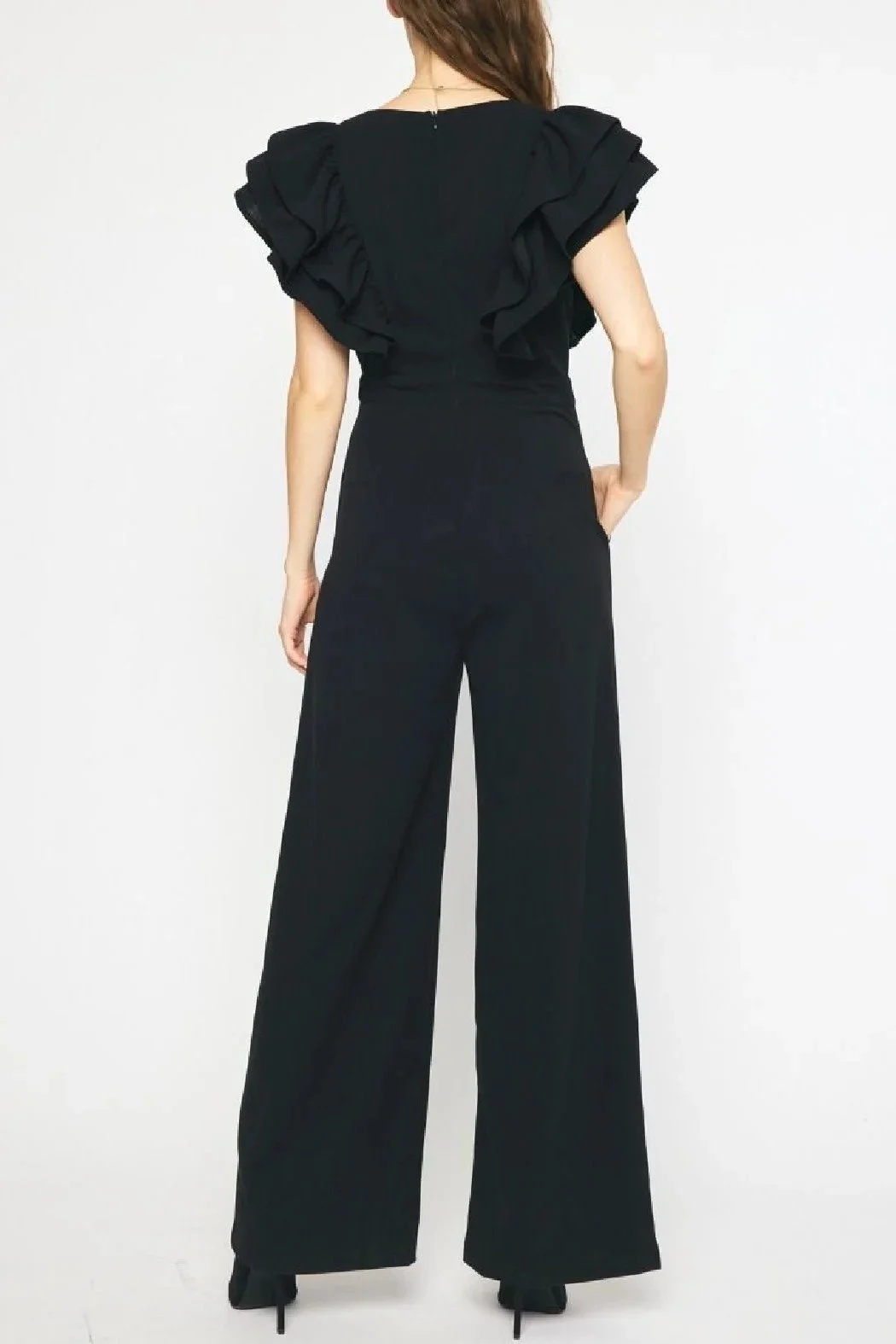 Женский комбинезон MAVI RUFFLE JUMPSUIT Black - L, фото №4 Женский комбинезон MAVI RUFFLE JUMPSUIT Black - L, фото №4