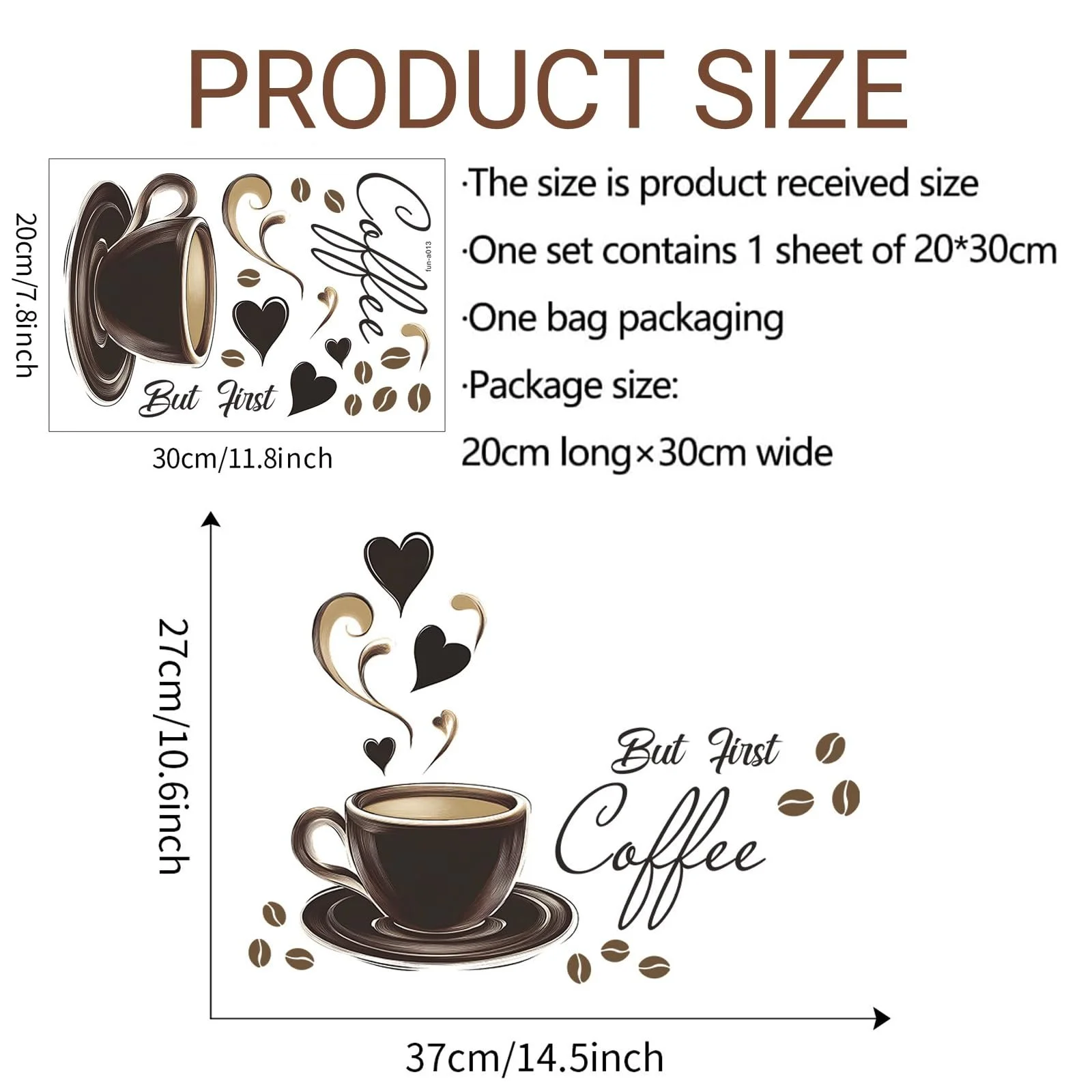 Наклейка на стену Кофе чашка для кухни кофейни офиса гостиной, фото №2