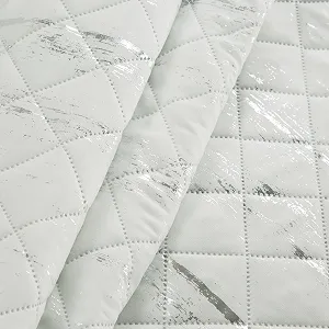 Покривало Design91 Marble Двоспальне Ліжко Візерунок Білий + Срібний, 220 x 240 см synthetic.ua - Фото 1