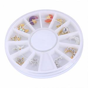 Beavorty 12 шт. Подвеска для маникюра, бриллиант для ногтей, со звездами, стразы для ногтей, луна, заклепки для ногтей, украшение для ногтей из страз, из сплава, Miss Crystal - Фото 1