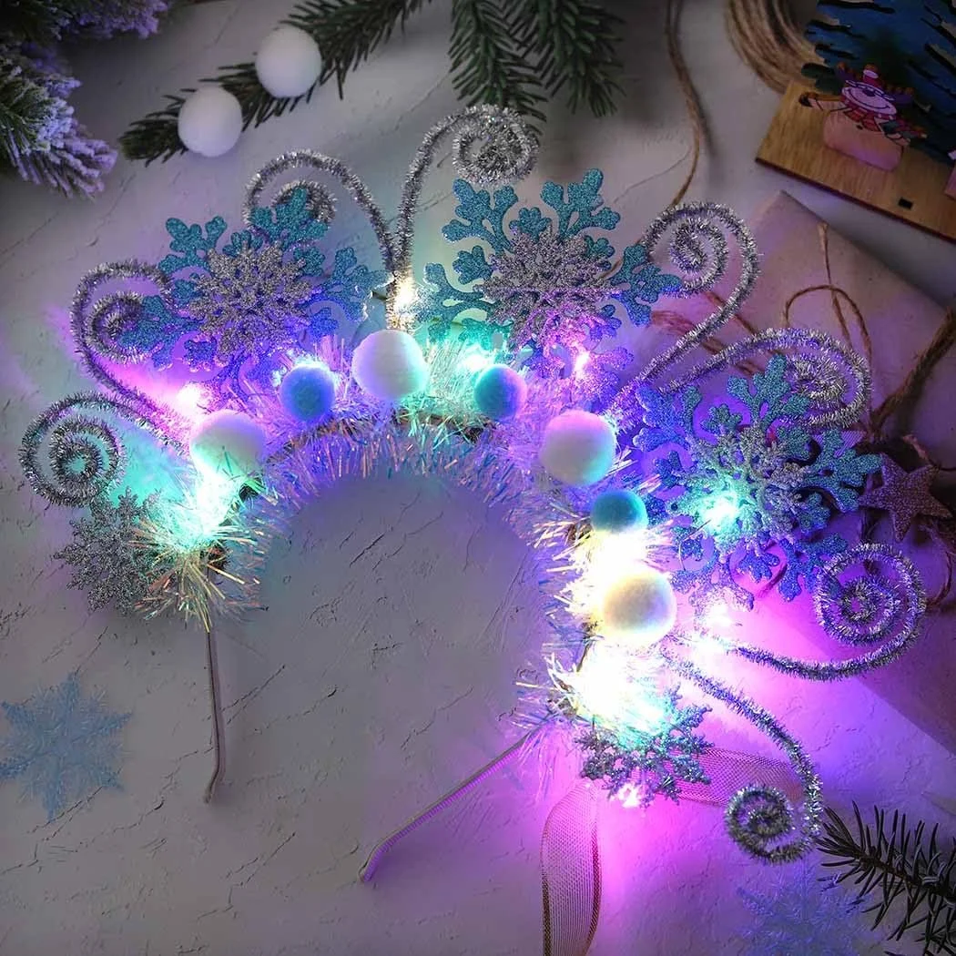 Обруч IYOU Сніжинка Світний Блакитний LED Різдвяний, фото №7