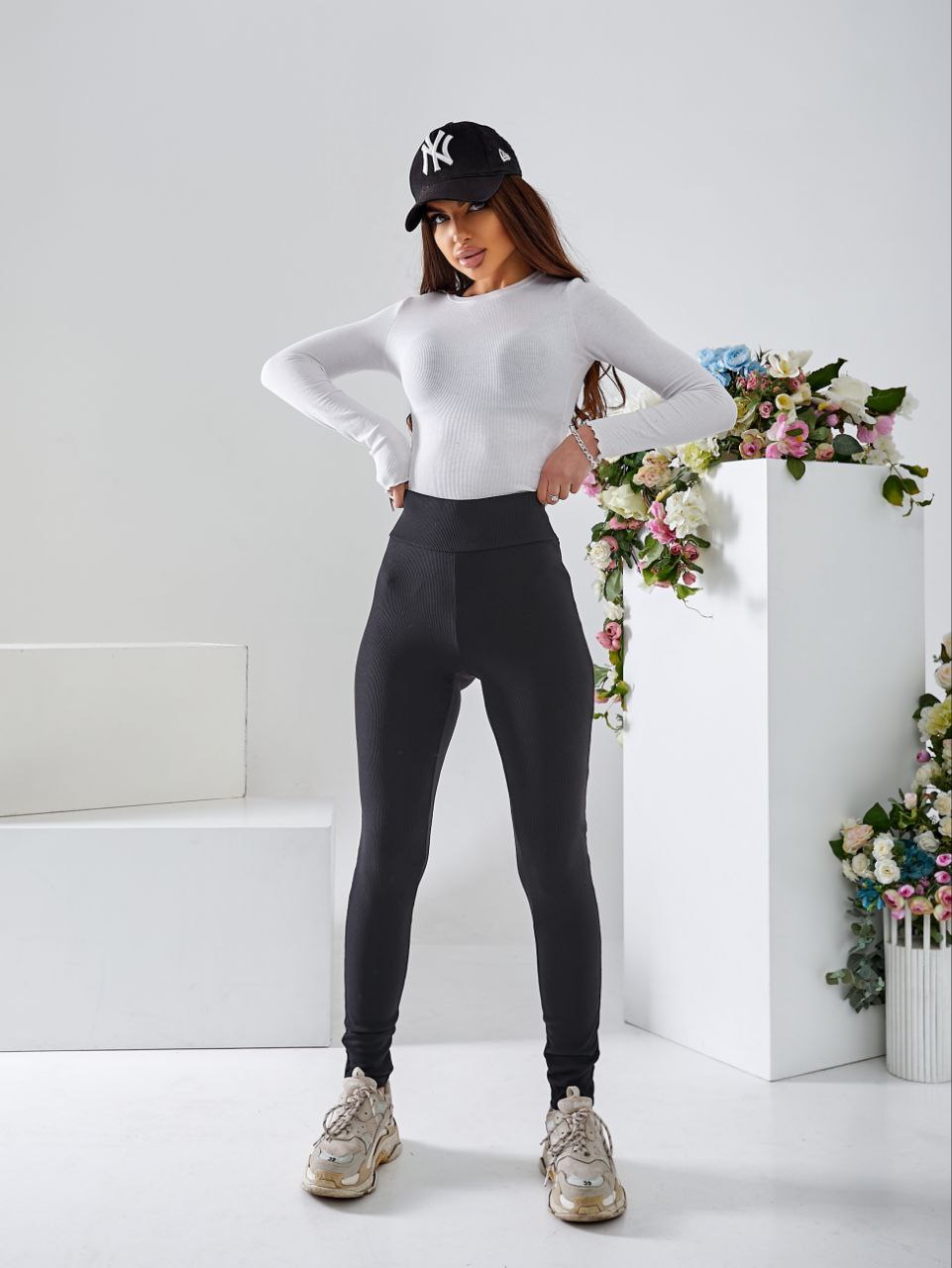 Женские лосины трикотажные в рубчик OB67/68 размер 44 цвет черный, фото №1 Женские лосины трикотажные в рубчик OB67/68 размер 44 цвет черный, фото №1