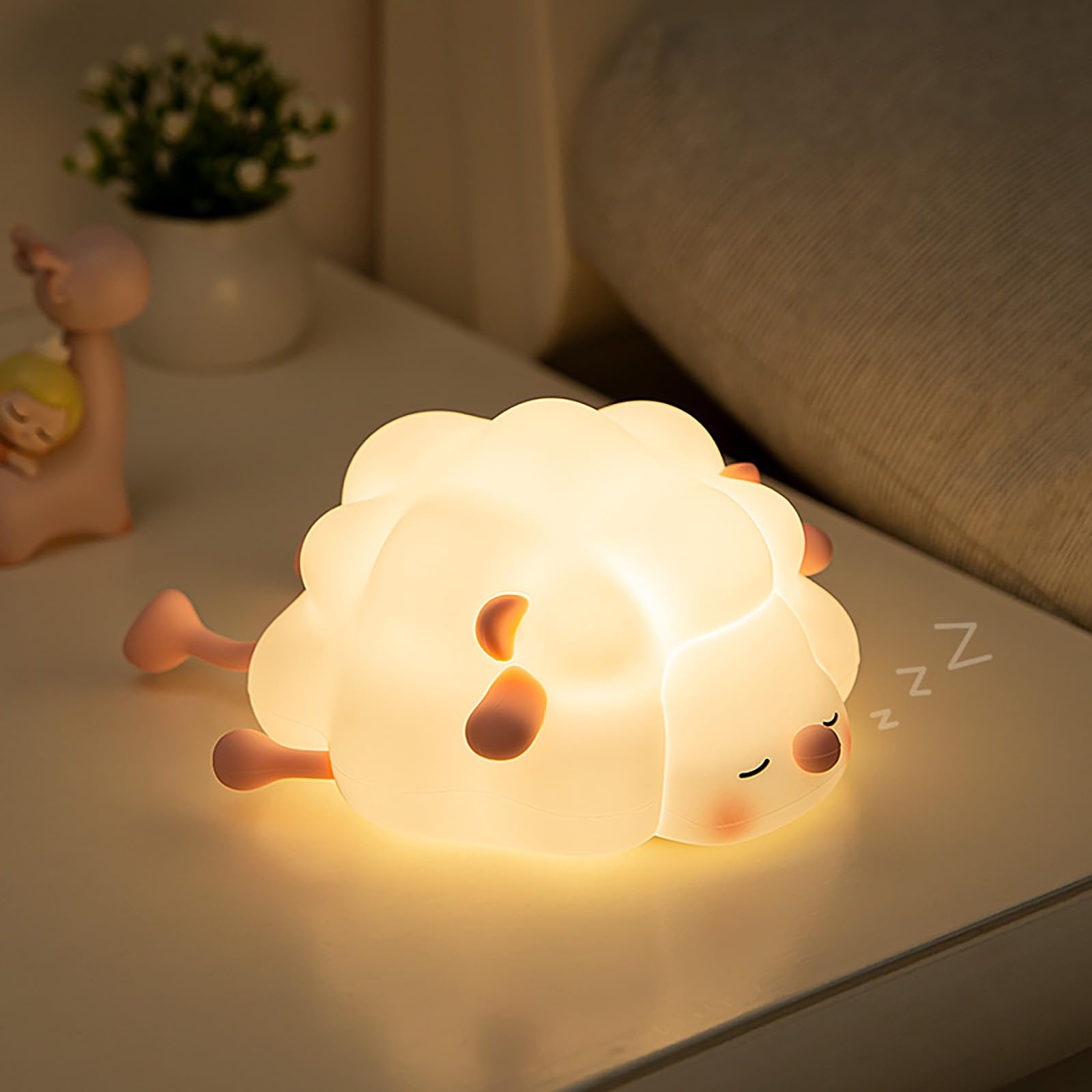 Нічник XRR EAAERR Kawaii Дитячий Силіконовий З диммером Touch USB LED (рожевий), фото №1