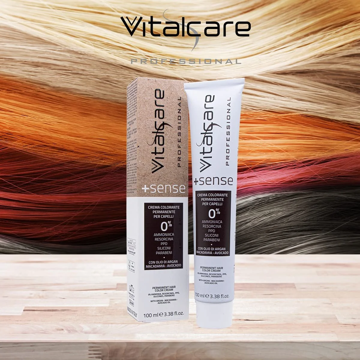 Фарба для волосся Vitalcare +Sense Professional Permanent, 3/00 Темно-коричневий, 100 мл, фото №3 Фарба для волосся Vitalcare +Sense Professional Permanent, 3/00 Темно-коричневий, 100 мл, фото №3