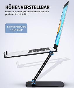 Подставка для ноутбука Glangeh, регулируемая по высоте, эргономичная, портативная, складная, алюминиевая, совместима с MacBook Air Pro (10-16 дюймов) synthetic.ua - Фото 1