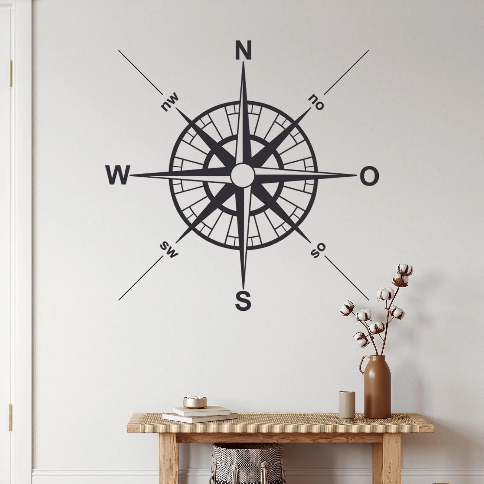 Наклейка на стену GRAZDesign Compass 30 x 30 см Черная (070), фото №1