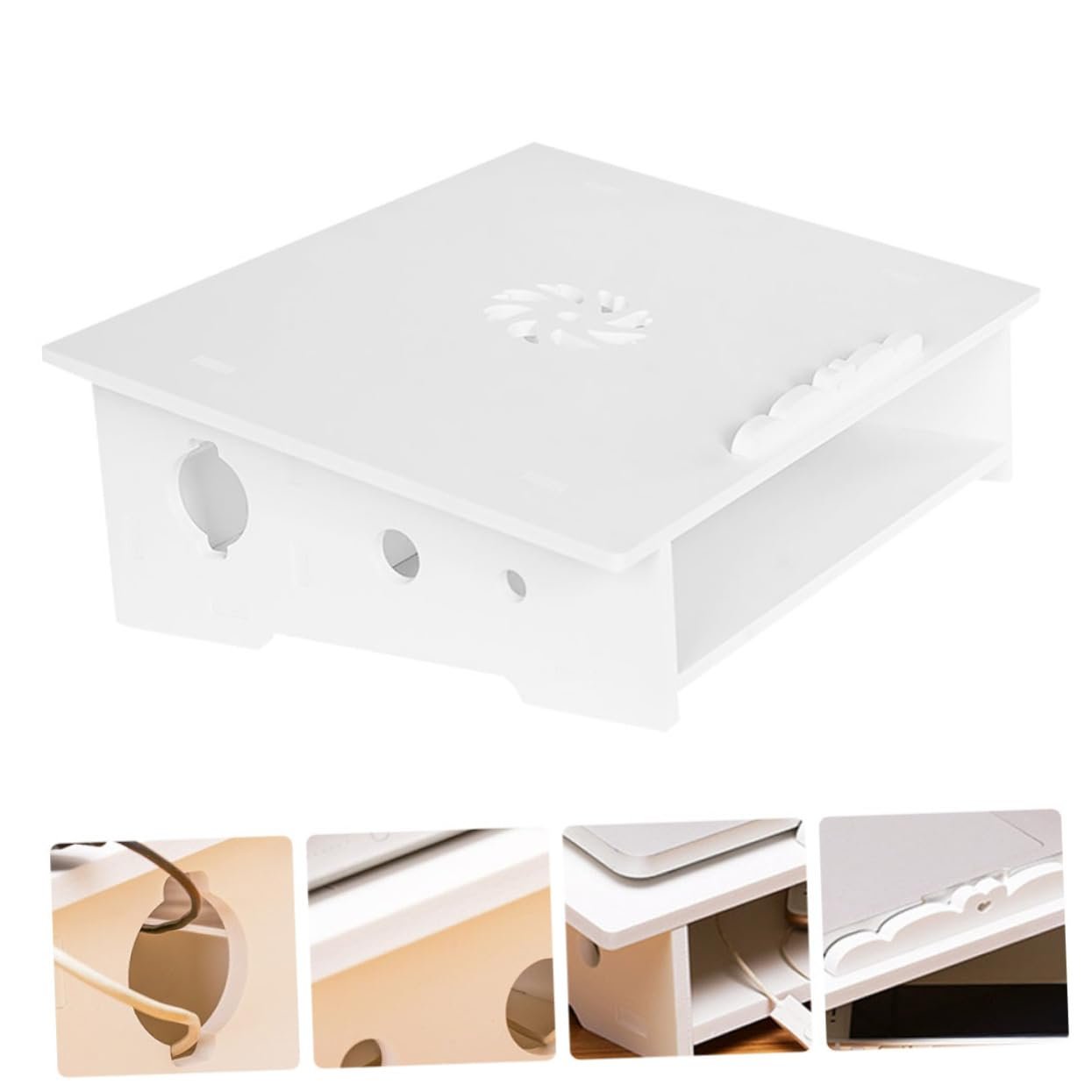 Підставка для ноутбука Vaguelly 1 шт. Матеріал: міцний, портативна підставка для охолодження комп'ютера, регульована по висоті та ергономічна для офісу, біла, S, фото №9