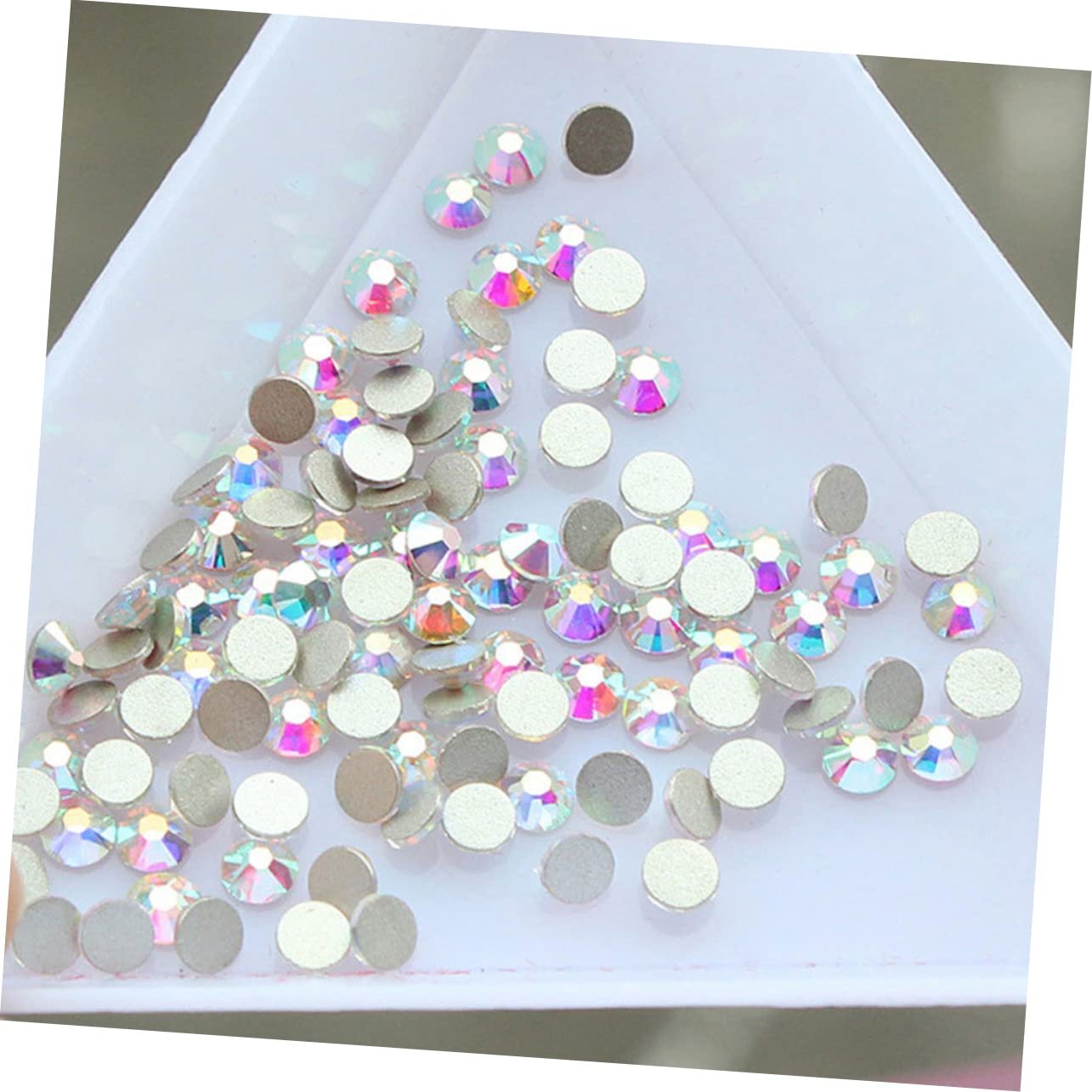 Стразы EXCEART Crystal AB, круглые, смешанные, плоские, для декорирования ногтей, 1440 шт., фото №6