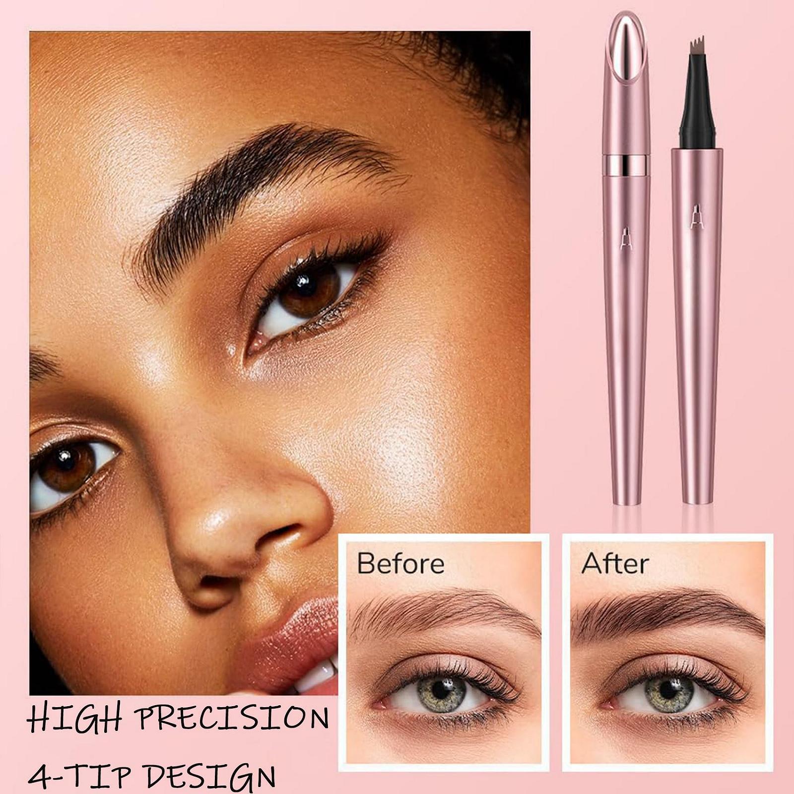 Карандаш для бровей 3D Microblading Tattoo Pen с 4-мя зубцами, Водостойкий карандаш для бровей Magic Pencil (Цвет: Темно-коричневый), фото №2