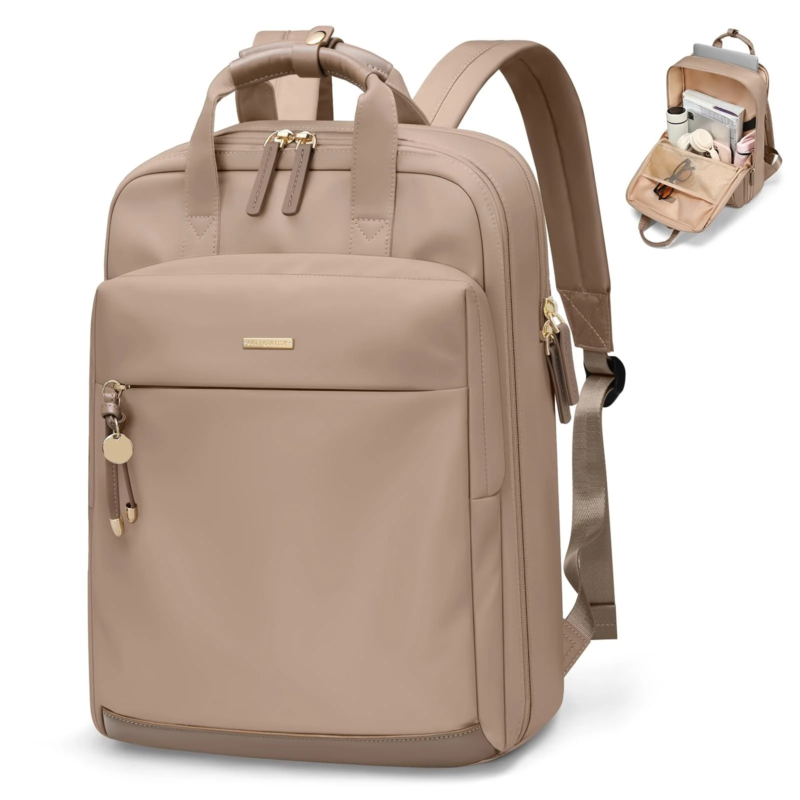 Рюкзак для ноутбука GOLF QUALITY 15.6" Black Apricot Elegant brown, фото №1 Рюкзак для ноутбука GOLF QUALITY 15.6" Black Apricot Elegant brown, фото №1