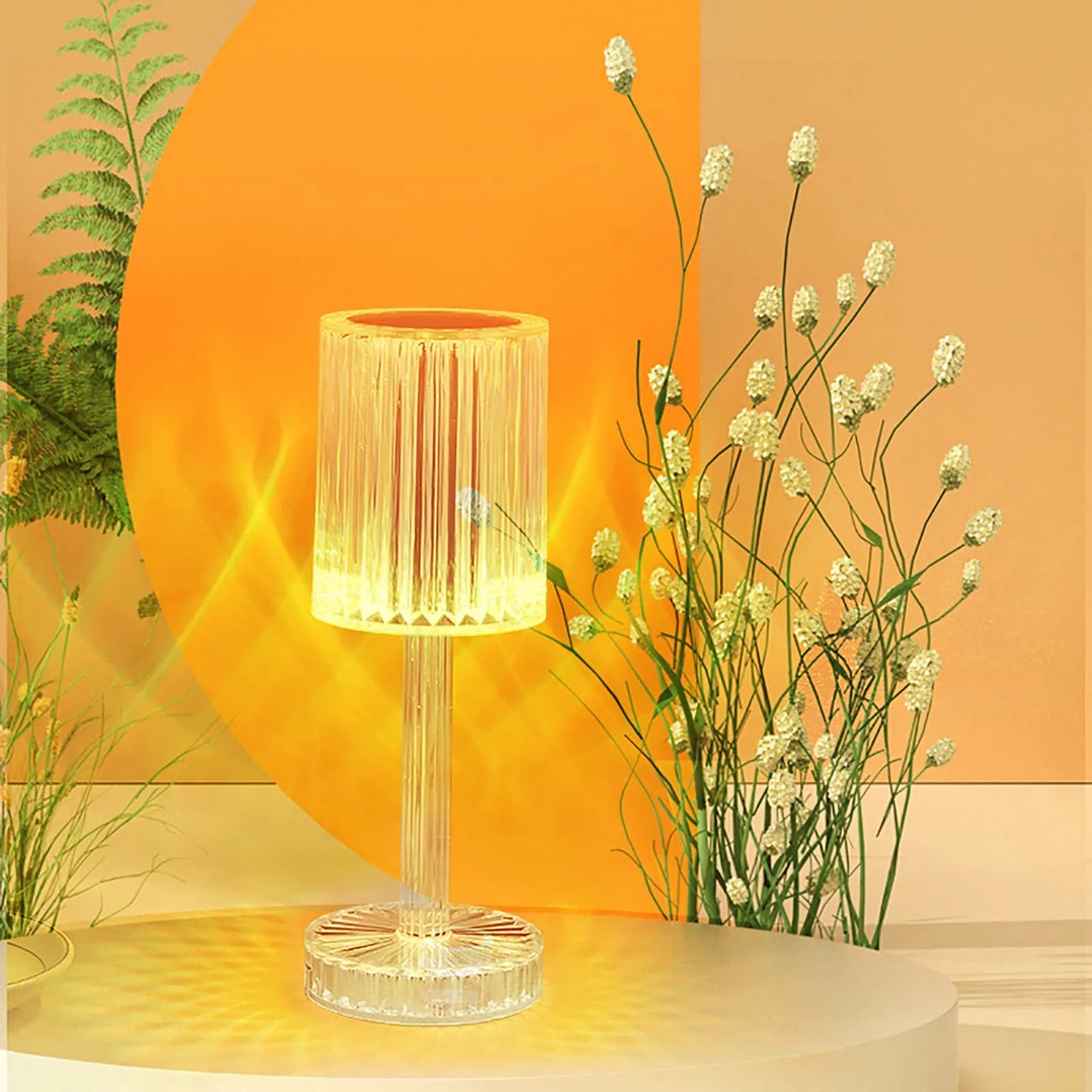 Настільна лампа ZVO Crystal Diamond LED Battery Touch Dimmable 3 Colours, фото №1