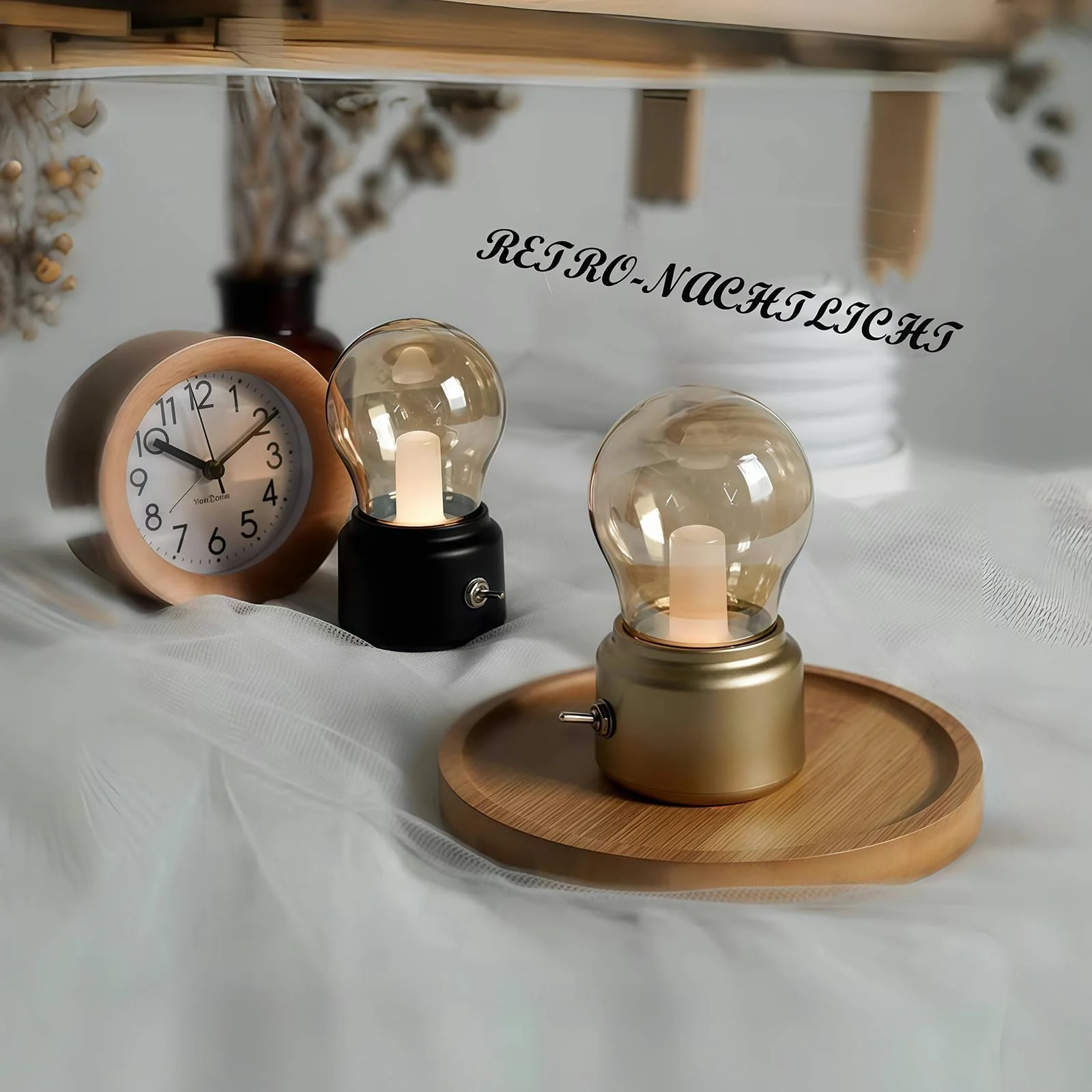 Настільна лампа Retro Mini LED USB акумуляторна вінтажна міні, фото №4