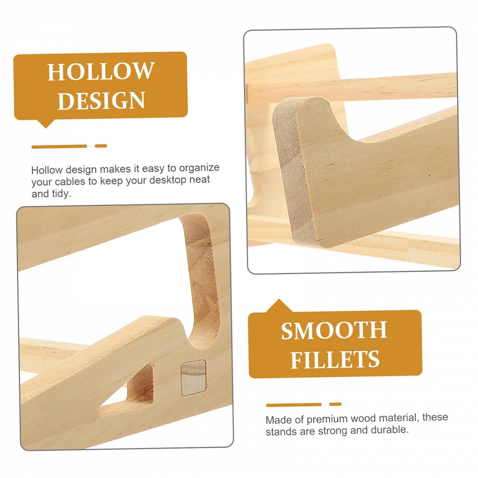 Підставка Деревʼяна для ноутбука Портативна Ергономічна для столу Компактна та легка, фото №9